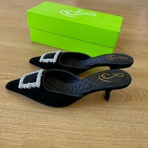 Sam Edelman britluster Black Velvet Women's Mules